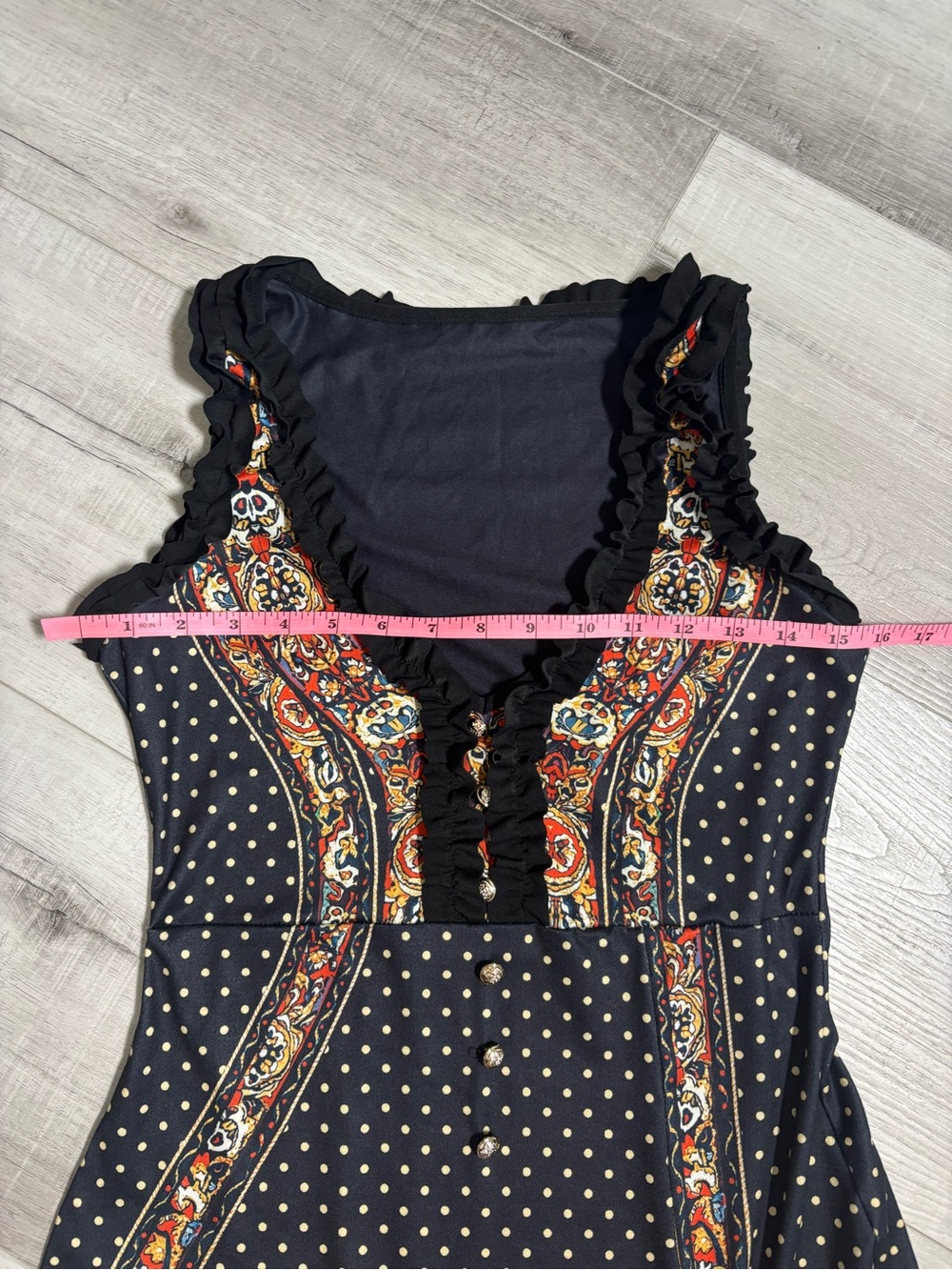 Bohemian Black Floral Print Maxi Dress Sz Small - Picture 8 of 13